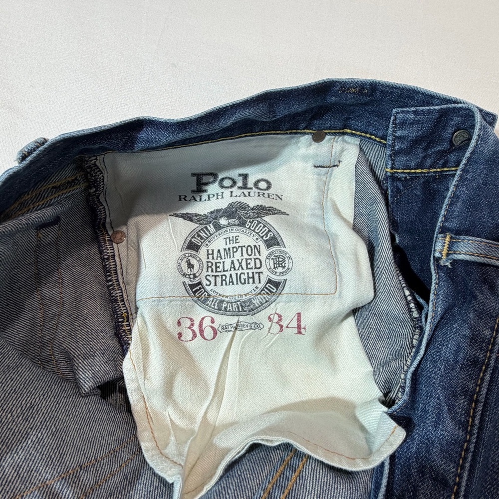 Polo Ralph Lauren The Hampton Relaxed Straight Jeans 36x34 Medium Wash Preppy - Picture 5 of 7
